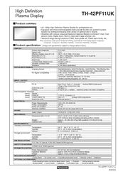 Panasonic Viera TH-42PF11 Specifications