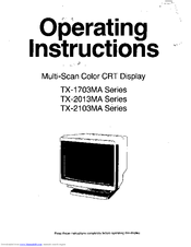 Panasonic TX-1703MA Series Operating Instructions Manual
