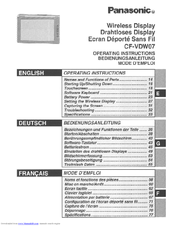 Panasonic CFVDW07M - COMPUTER WIRELESS DISPLAY User Manual