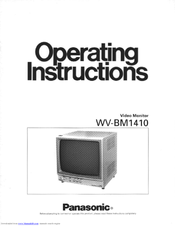 Panasonic WVBM1410 - B/W MONITOR Operating Instructions Manual