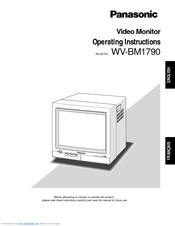 Panasonic WVBM1790 - B/W VIDEO MONITOR Operating Instructions Manual