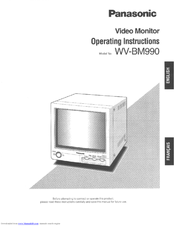Panasonic WVBM990 - VIDEO MONITOR Operating Instructions Manual