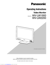 Panasonic WV-LW1900 Operating Instructions Manual