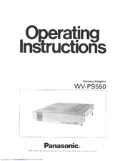 Panasonic WVPS550 - MONITOR Operating Instructions Manual