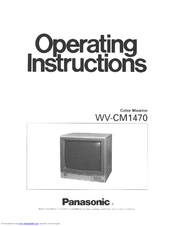 Panasonic WVCM1470 - COLOR MONITOR Operating Instructions Manual