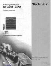 Technics DS9225 - HI-FI COMPONENT SYSTEM Operating Instructions Manual