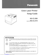 Panasonic KX-CL510 - WORKiO Color Laser Printer User Manual