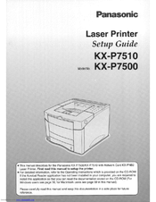 Panasonic KX-P7500 User Manual