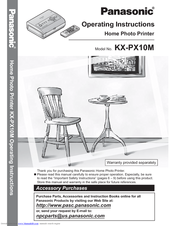 Panasonic KXPX10M - DIGITAL VIDEO PRINTER Operating Instructions Manual