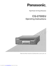 Panasonic CQ2700EU - AUTO RADIO/CD DECK Operating Instructions Manual