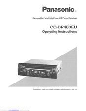 Panasonic CQDP400EU - CAR STEREO CD PLAYER Operating Instructions Manual