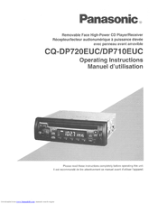 Panasonic CQDP720EUC - AUTO RADIO/CD DECK Operating Instructions Manual