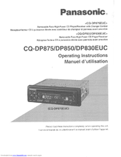 Panasonic CQDP875EUC - AUTO RADIO/CD DECK User Manual