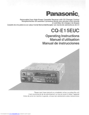 Panasonic CQE15EUC - AUTO RADIO/CASSETTE Operating Instructions Manual