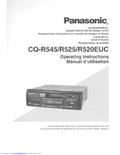 Panasonic CQR525EUC - AUTO RADIO/CASSETTE Operating Instructions Manual