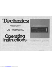 Technics CQR9350EU - AUTO RADIO/CASSETTE Operating Instructions Manual