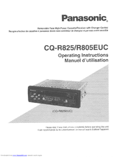 Panasonic CQR825EUC - AUTO RADIO/CASSETTE Operating Instructions Manual