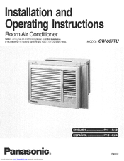 Panasonic CW-807TU Installation And Operating Instructions Manual