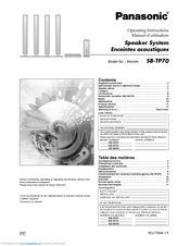 Panasonic SBWA70 - ACTIVE SUBWOOFER Operating Instructions Manual