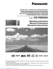 Panasonic CQVD6505U - IN-DASH DVD MONITOR Instrucciones De Operación