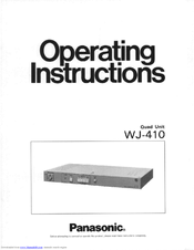 Panasonic WJ410 - BW QUAD SYSTEM Operating Instructions Manual
