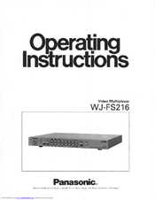 Panasonic WJFS216 - SWITCHER Operating Instructions Manual