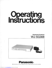 Panasonic WJSQ308 - SEQUENTIAL SWITCHER Operating Instructions Manual