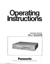 Panasonic WJSQ508 - SEQUENTIAL SWITCHER Operating Instructions Manual