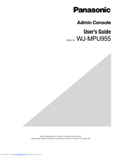 Panasonic WJMPU955 - PROCESSING UNIT - TMU User Manual