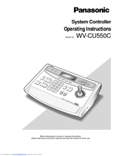 Panasonic WVCU550C - SYSTEM CONTROLLER UNIT Operating Instructions Manual