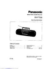 Panasonic RX-FT530 Operating Instructions Manual