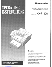 Panasonic KXF1100N4 - ANSWERING SYSTEM WITH FAX Operating Instructions Manual