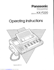 Panasonic KX-F220 Operating Instructions Manual