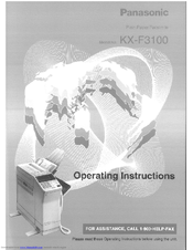 Panasonic KX-F3100 Operating Instructions Manual