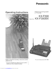 Panasonic KX-F390 Operating Instructions Manual