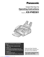 Panasonic KX-FHD301 Operating Instructions Manual