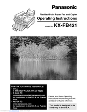 Panasonic KX-FB421 Operating Instructions Manual