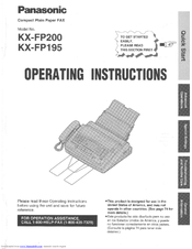 Panasonic KX-FP200 Operating Instructions Manual