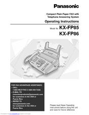 Panasonic KX-FP85 Operating Instructions Manual