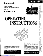 Panasonic KX-FPC135 Operating Instructions Manual