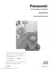 Panasonic RXDS10 - RADIO CASSETTE W/CD Operating Instructions Manual