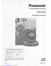 Panasonic RXDS12 - RADIO CASSETTE W/CD Operating Instructions Manual