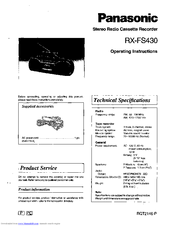 Panasonic RX-FS430 Operating Instructions Manual