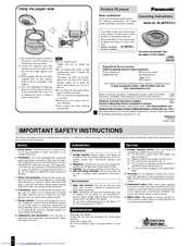 Panasonic SLMP353J - PORT. CD PLAYER Operating Instructions Manual