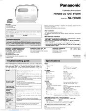 Panasonic SLPH660 - PORT. CD PLAYER Operating Instructions Manual