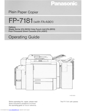 Panasonic FA-A901 Operating Manual