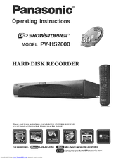 Panasonic Showstopper PV-HS2000 Operating Instructions Manual