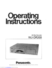 Panasonic WJDR200 - DIGITAL VIDEO RECORD Operating Instructions Manual