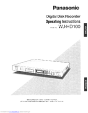 Panasonic WJHD100 - DIGITAL DISC RECORDE Operating Instructions Manual