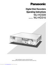 Panasonic WJHD309 - DIGITAL DISK RECORDER Operating Instructions Manual